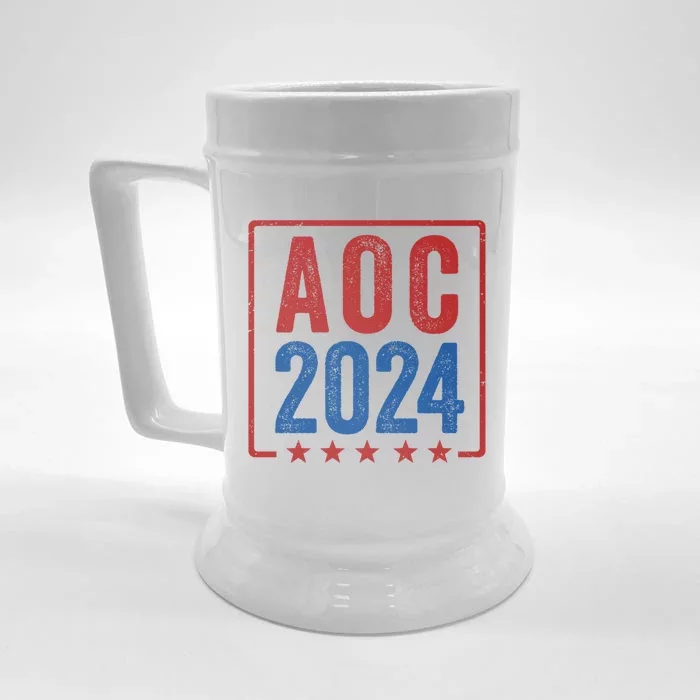 Alexandria Ocasio Cortez For President AOC 2024 Election Front & Back Beer Stein