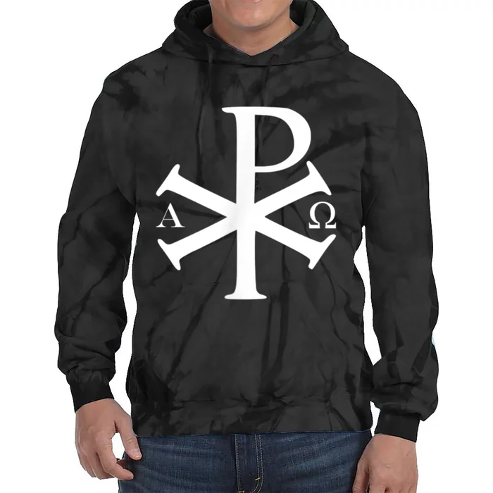 Alpha Omega Chi Rho Byzantine Christian Jesus Christ Bible Tie Dye Hoodie