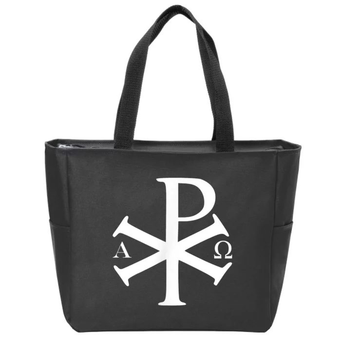 Alpha Omega Chi Rho Byzantine Christian Jesus Christ Bible Zip Tote Bag