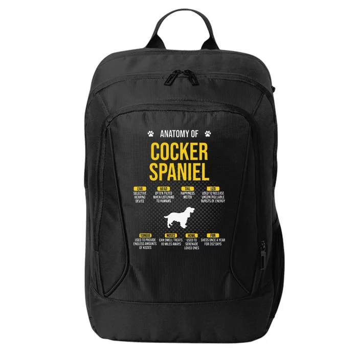 Anatomy Of Cocker Spaniel funny Dog Lover City Backpack