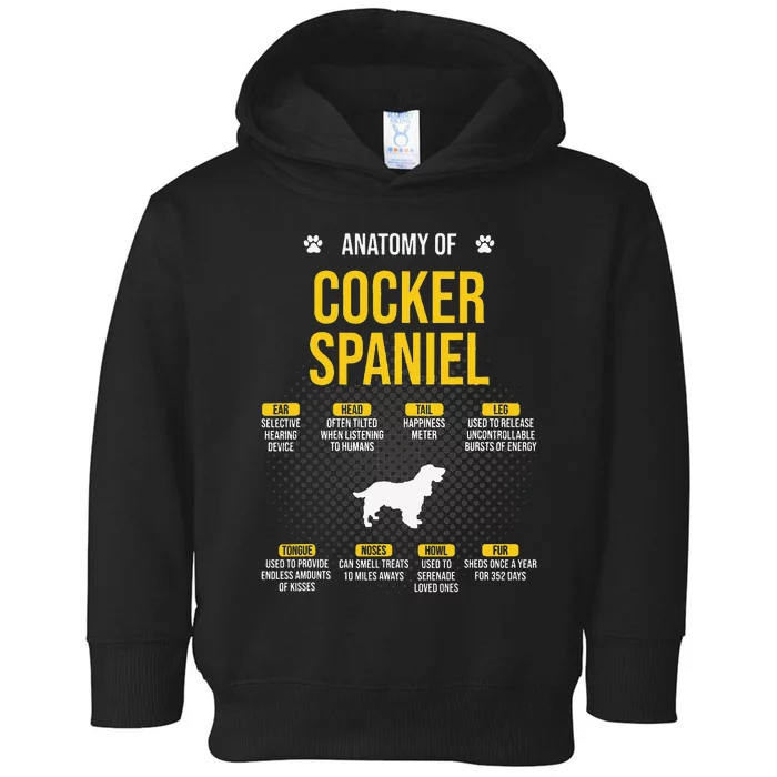 Anatomy Of Cocker Spaniel funny Dog Lover Toddler Hoodie