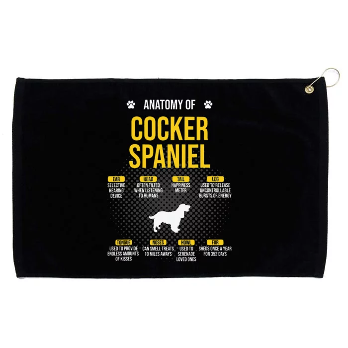 Anatomy Of Cocker Spaniel funny Dog Lover Grommeted Golf Towel