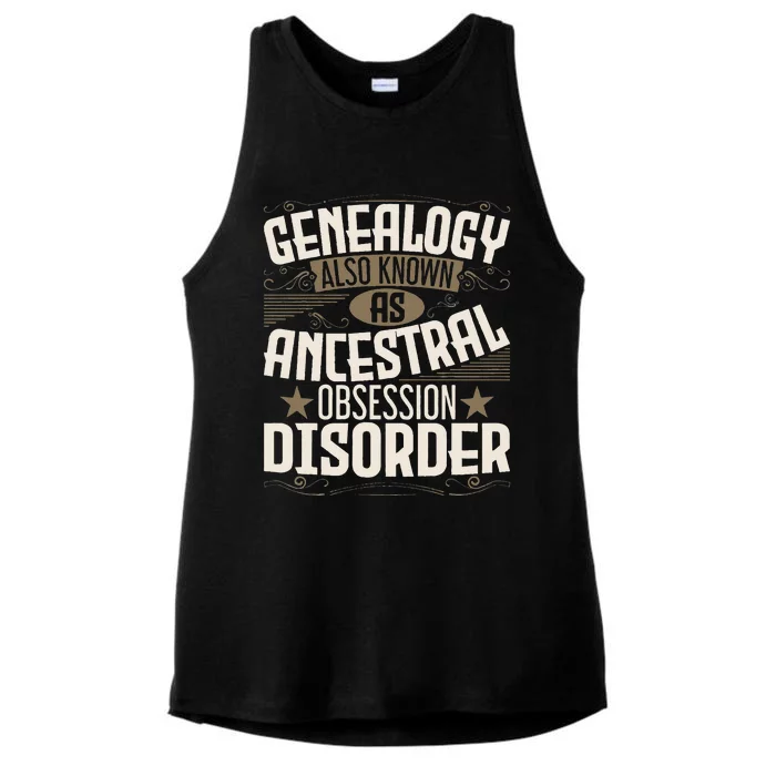 Ancestral Obsession Disorder Genealogist Ancestry Genealogy Ladies Tri-Blend Wicking Tank