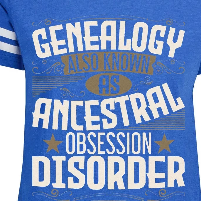 Ancestral Obsession Disorder Genealogist Ancestry Genealogy Enza Ladies Jersey Football T-Shirt