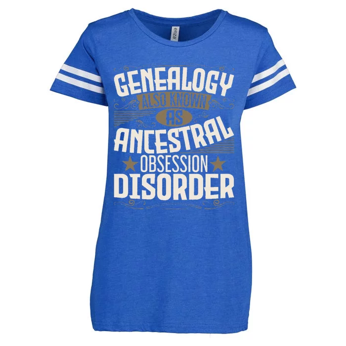 Ancestral Obsession Disorder Genealogist Ancestry Genealogy Enza Ladies Jersey Football T-Shirt