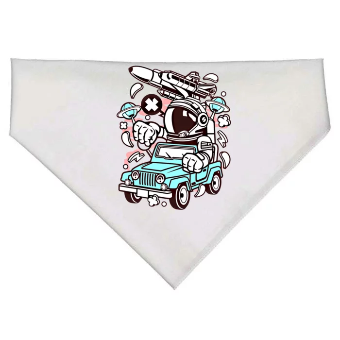 Astronaut Offroad Driver Funny Graphic Gift Funny Gift USA-Made Doggie Bandana