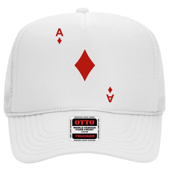 Ace Of Diamond Shirt Blackjack Cards Poker 21 A Shirt High Crown Mesh Trucker Hat