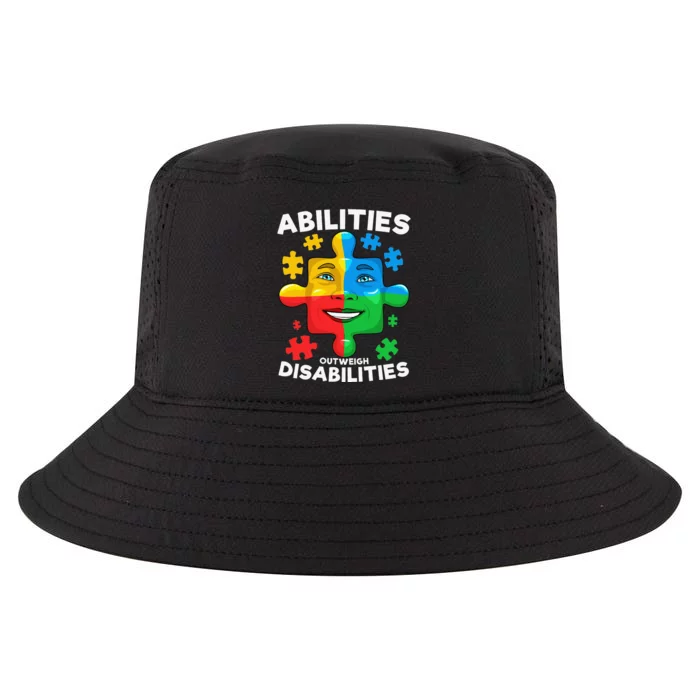 Abilities Outweigh Disabilities Autism Awareness Inspiring Cool Comfort Performance Bucket Hat