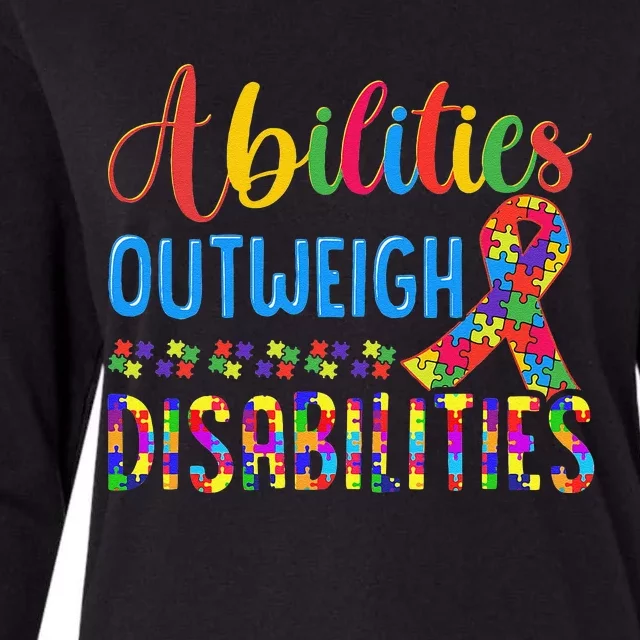 Abilities Outweigh Disabilities, Disability Awareness Womens Cotton Relaxed Long Sleeve T-Shirt