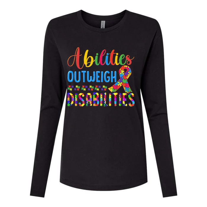 Abilities Outweigh Disabilities, Disability Awareness Womens Cotton Relaxed Long Sleeve T-Shirt