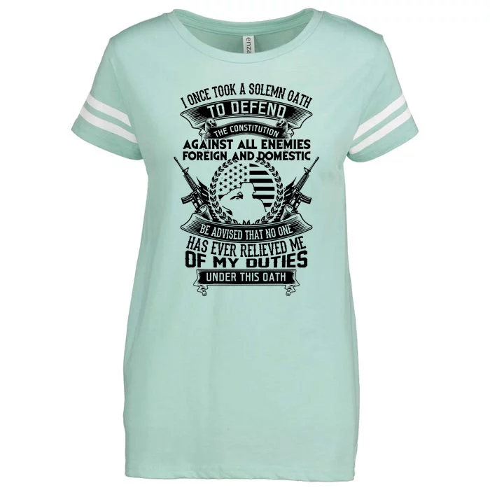 AMERICAN Oath Defend The Constitution Army Veteran Enza Ladies Jersey Football T-Shirt