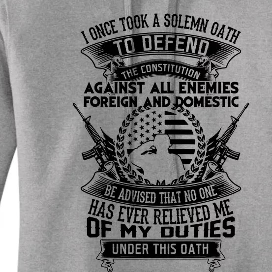 AMERICAN Oath Defend The Constitution Army Veteran Women's Pullover Hoodie