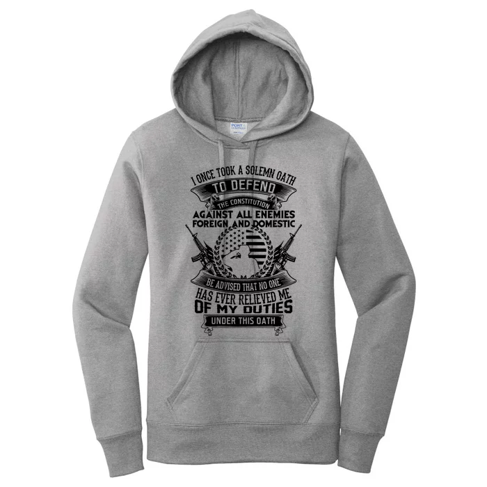 AMERICAN Oath Defend The Constitution Army Veteran Women's Pullover Hoodie