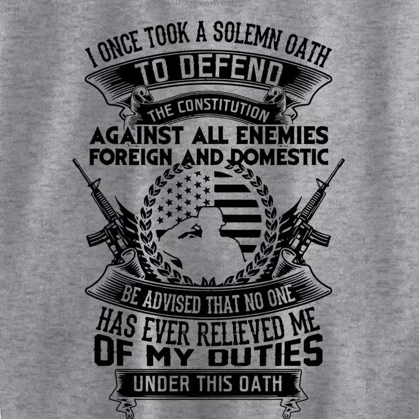 AMERICAN Oath Defend The Constitution Army Veteran Kids Sweatshirt