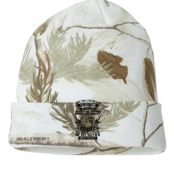 AMERICAN Oath Defend The Constitution Army Veteran Kati - 12in Camo Beanie