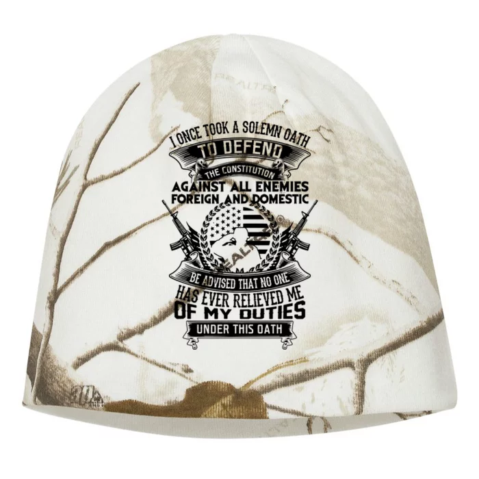 AMERICAN Oath Defend The Constitution Army Veteran Kati - Camo Knit Beanie