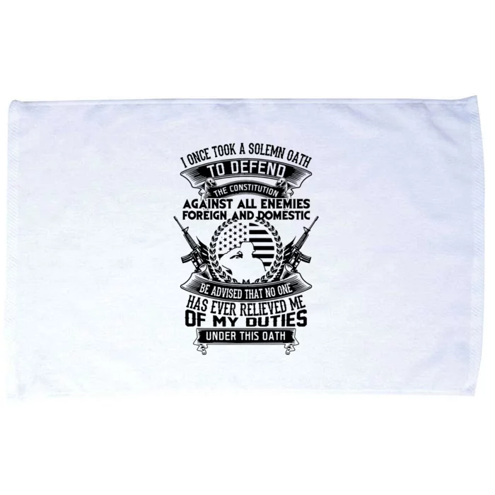 AMERICAN Oath Defend The Constitution Army Veteran Microfiber Hand Towel