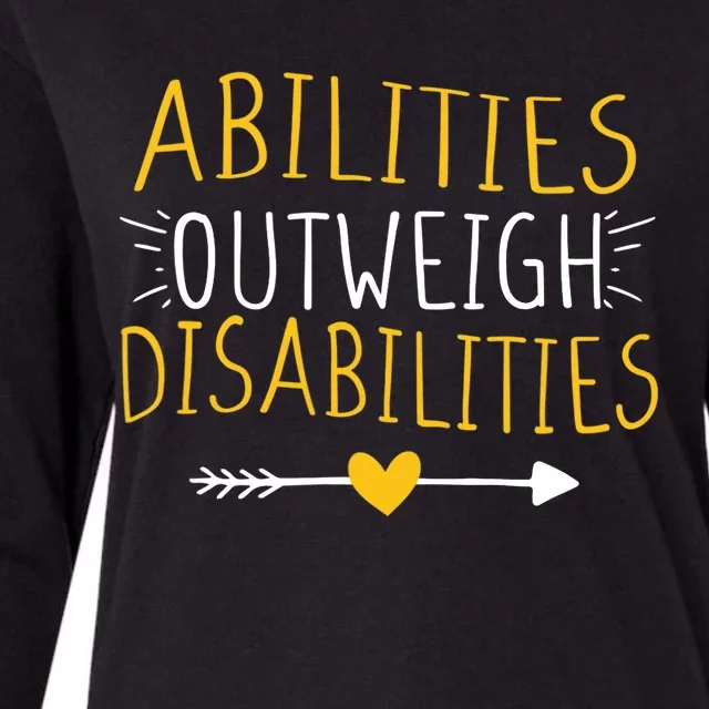 Abilities Outweigh Disabilities Autism Awareness Womens Cotton Relaxed Long Sleeve T-Shirt