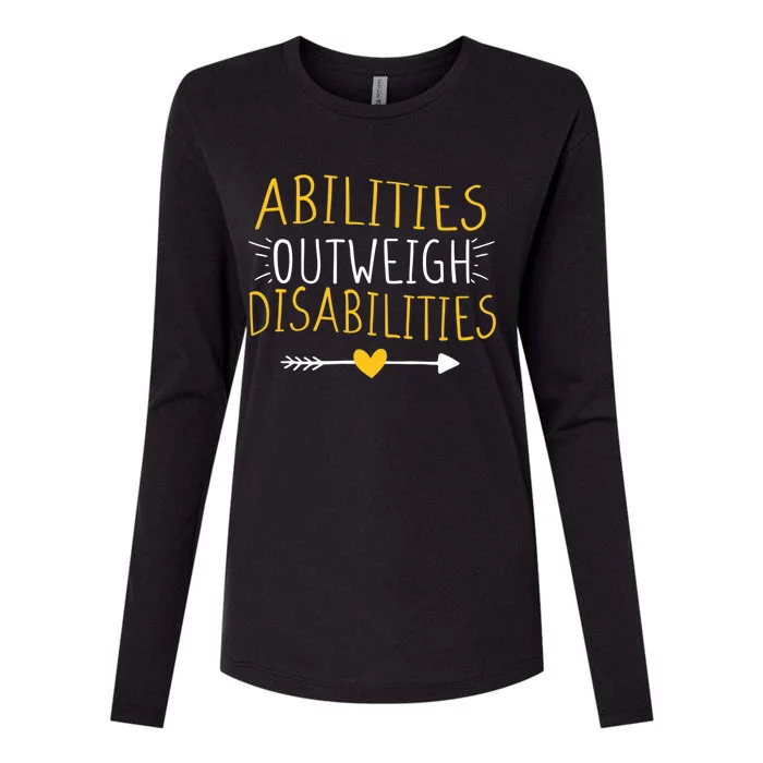 Abilities Outweigh Disabilities Autism Awareness Womens Cotton Relaxed Long Sleeve T-Shirt