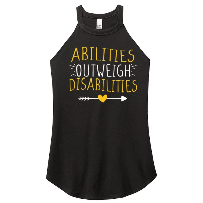 Abilities Outweigh Disabilities Autism Awareness Women’s Perfect Tri Rocker Tank