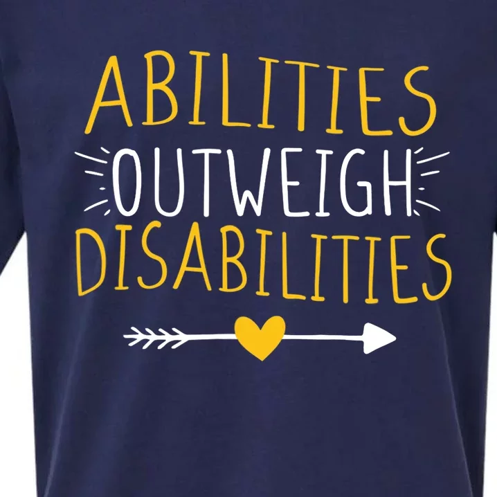 Abilities Outweigh Disabilities Autism Awareness Sueded Cloud Jersey T-Shirt