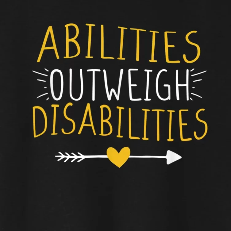 Abilities Outweigh Disabilities Autism Awareness m.e.n Wom.e.n Long Sleeve Women's Crop Top Tee