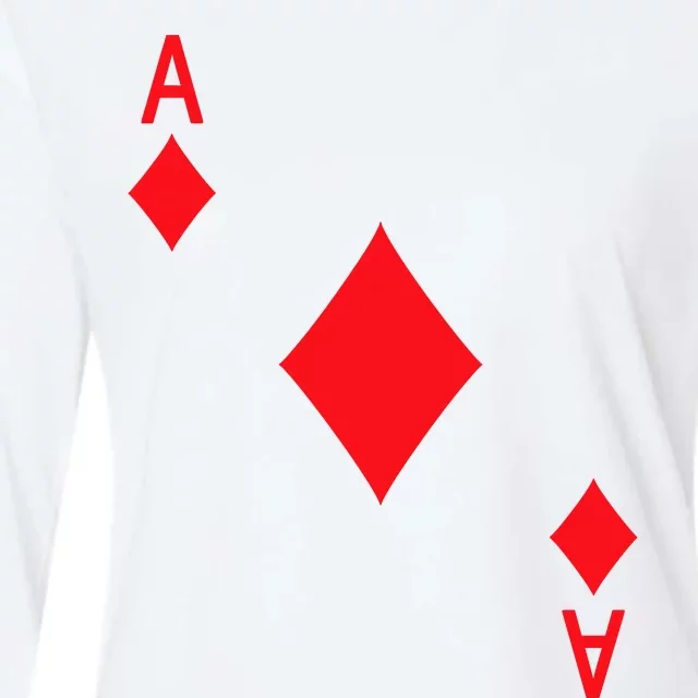 Ace Of Diamonds Playing Card Womens Cotton Relaxed Long Sleeve T-Shirt