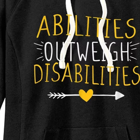 Abilities Outweigh Disabilities Autism Awareness m.e.n Wom.e.n Women's Fleece Hoodie