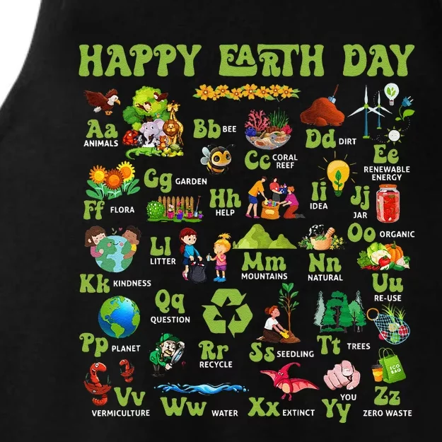 Abcs Of Earth Day Teacher Save Our Planet Nature Environment Ladies Tri-Blend Wicking Tank