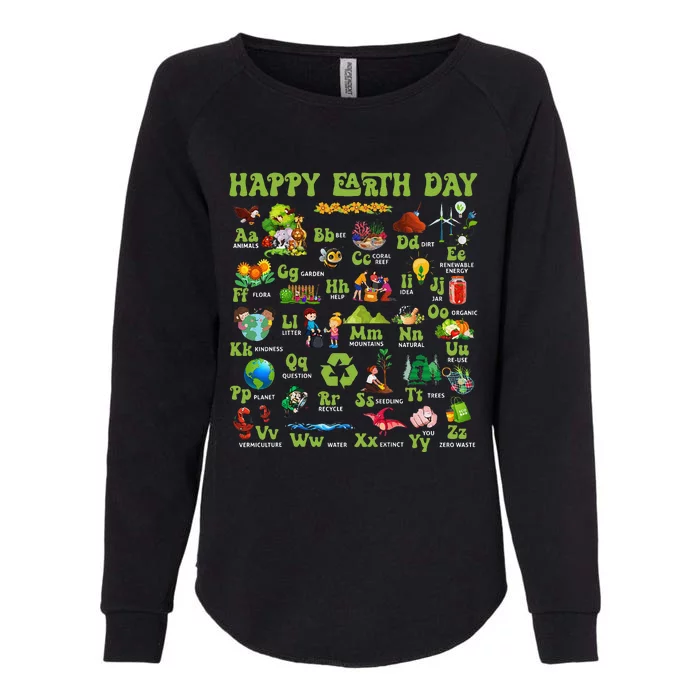 Abcs Of Earth Day Teacher Save Our Planet Nature Environment Womens California Wash Sweatshirt