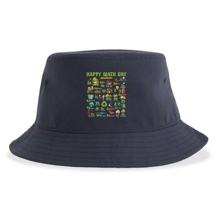 Abcs Of Earth Day Teacher Save Our Planet Nature Environment Sustainable Bucket Hat