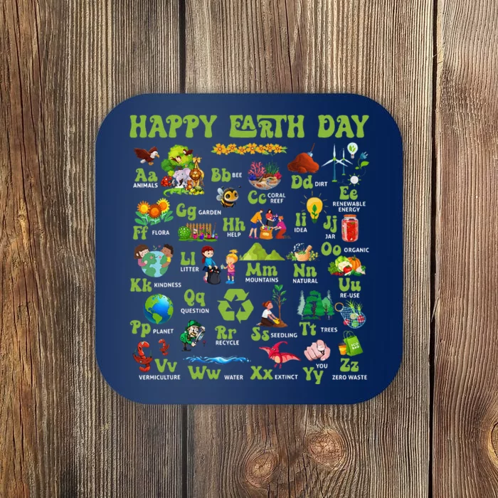 Abcs Of Earth Day Teacher Save Our Planet Nature Environment Coaster