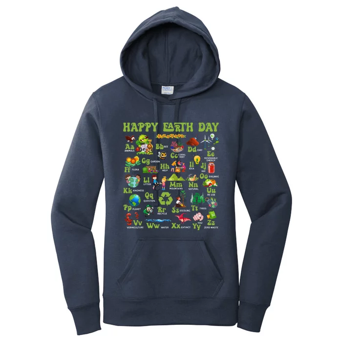 Abcs Of Earth Day Teacher Save Our Planet Nature Environment Women's Pullover Hoodie