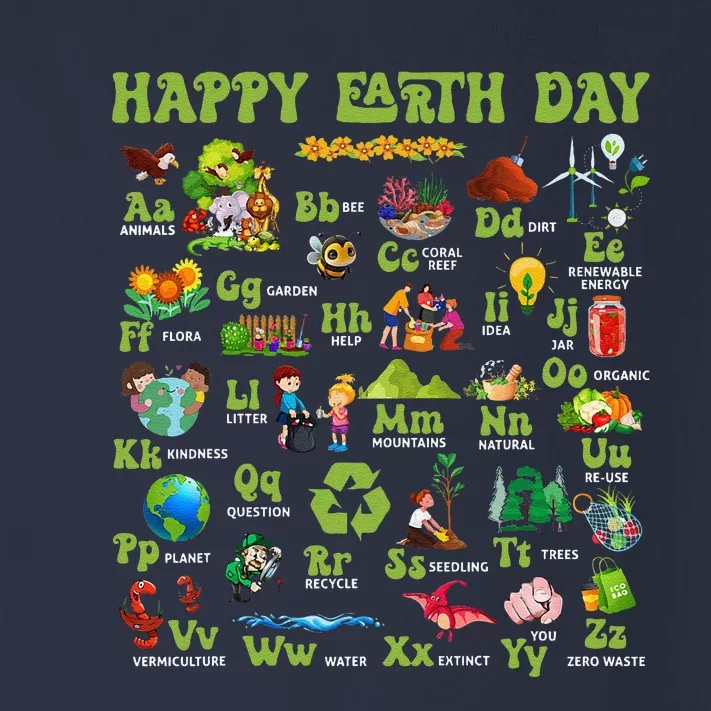 Abcs Of Earth Day Teacher Save Our Planet Nature Environment Toddler Long Sleeve Shirt