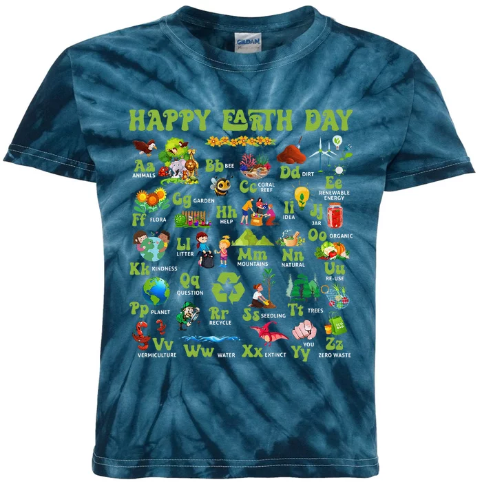 Abcs Of Earth Day Teacher Save Our Planet Nature Environment Kids Tie-Dye T-Shirt