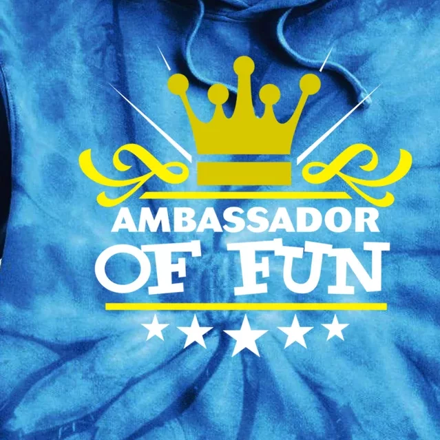 Ambassador Of Fun Funny Saying Costume Party Starter White Funny Gift Tie Dye Hoodie