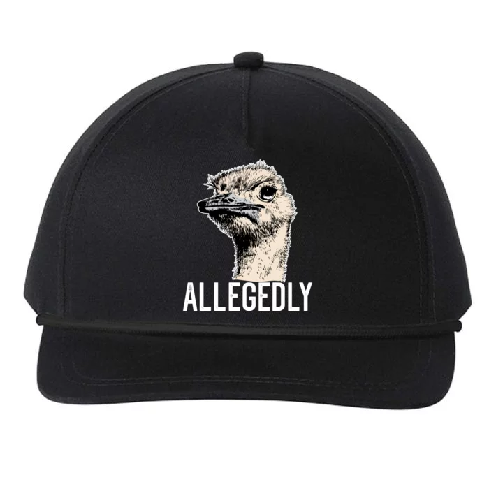 Allegedly Ostrich Funny Flightless Bird Face Design Snapback Five-Panel Rope Hat