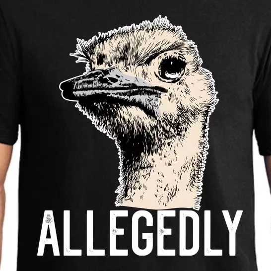 Allegedly Ostrich Funny Flightless Bird Face Design Pajama Set