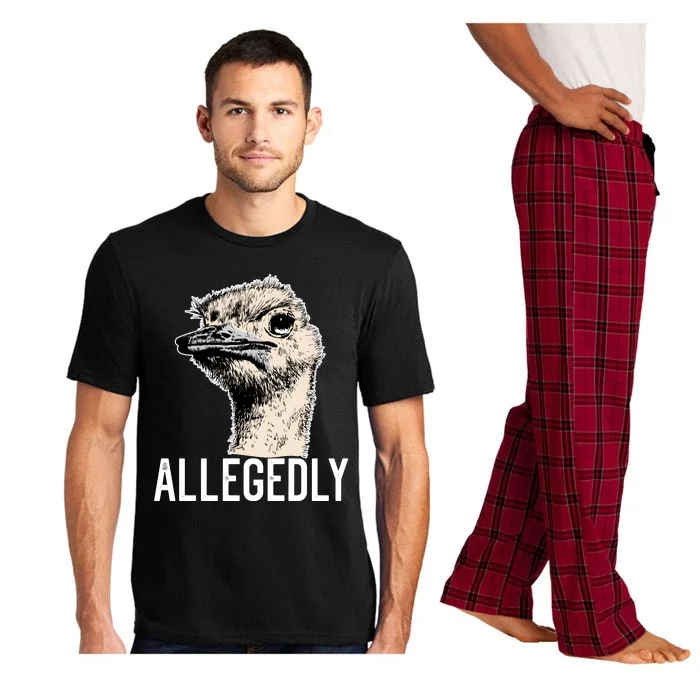 Allegedly Ostrich Funny Flightless Bird Face Design Pajama Set