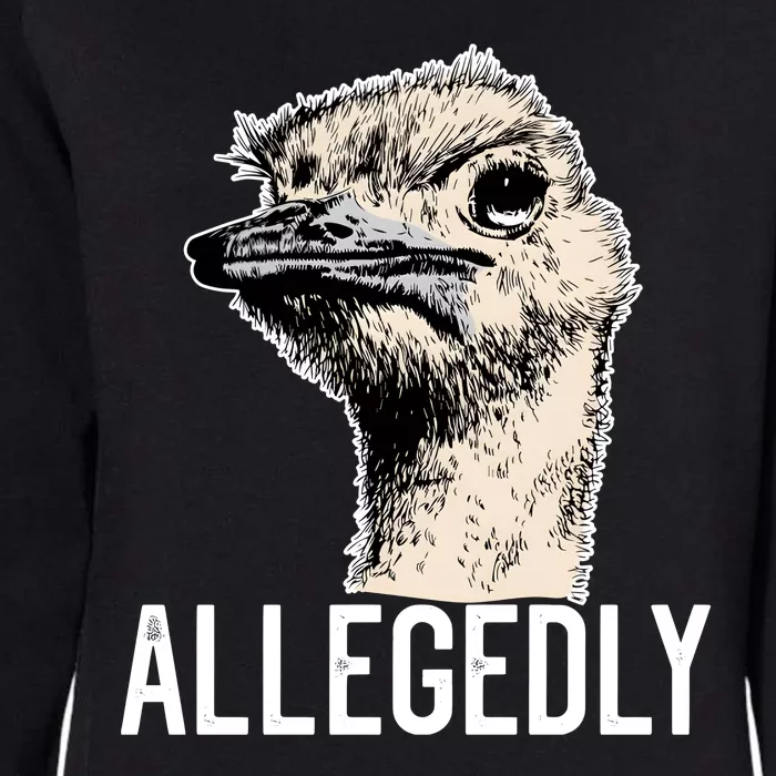 Allegedly Ostrich Funny Flightless Bird Face Design Womens California Wash Sweatshirt