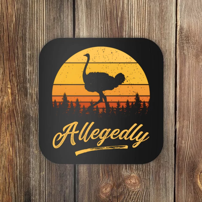 Allegedly Ostrich Funny Flightless Bird Face Design Coaster