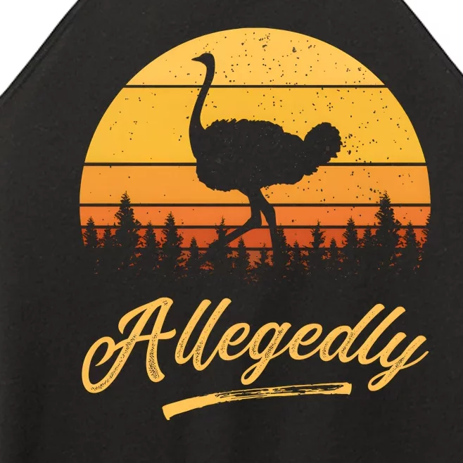 Allegedly Ostrich Funny Flightless Bird Face Design Women’s Perfect Tri Rocker Tank