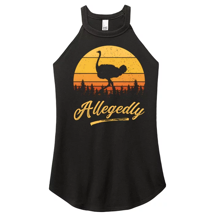 Allegedly Ostrich Funny Flightless Bird Face Design Women’s Perfect Tri Rocker Tank