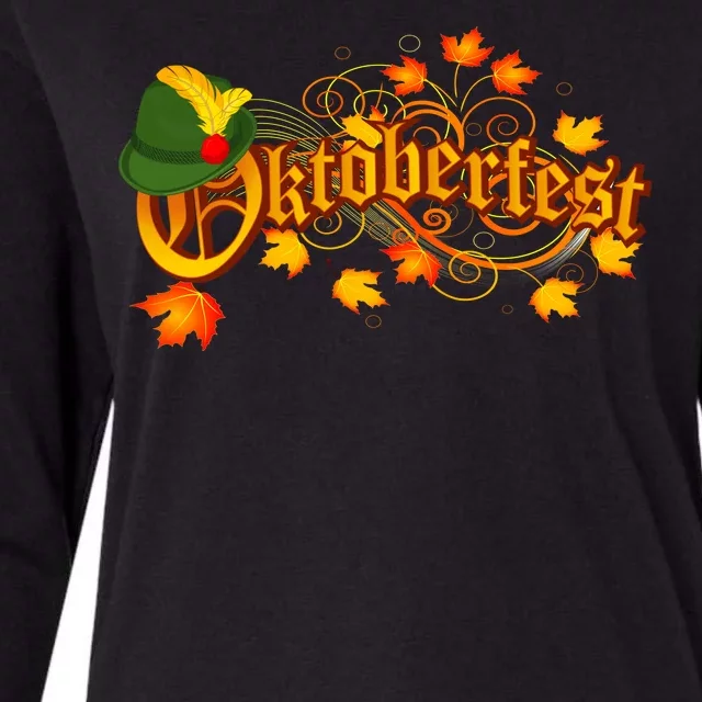 Autumn Oktoberfest Fall Leaves Womens Cotton Relaxed Long Sleeve T-Shirt