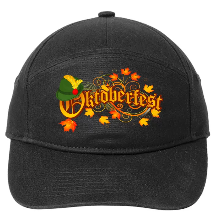 Autumn Oktoberfest Fall Leaves 7-Panel Snapback Hat