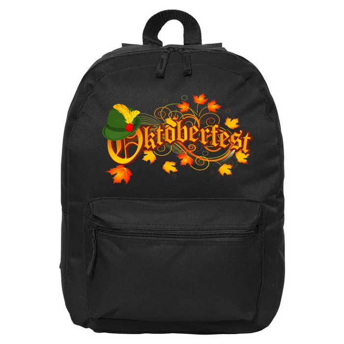 Autumn Oktoberfest Fall Leaves 16 in Basic Backpack