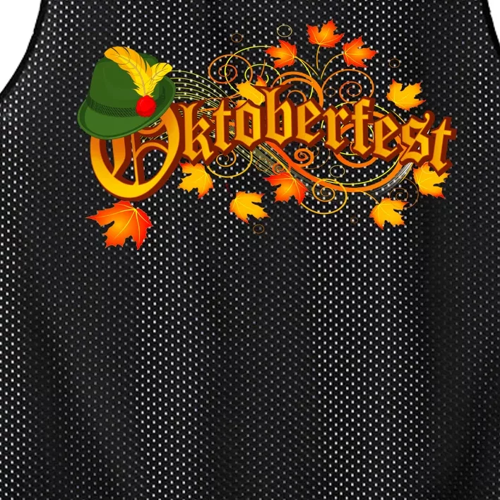 Autumn Oktoberfest Fall Leaves Mesh Reversible Basketball Jersey Tank