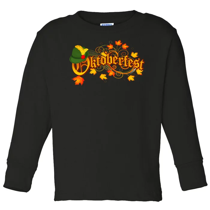 Autumn Oktoberfest Fall Leaves Toddler Long Sleeve Shirt