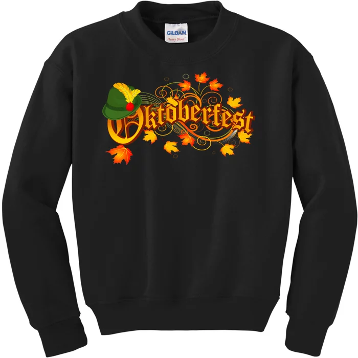 Autumn Oktoberfest Fall Leaves Kids Sweatshirt