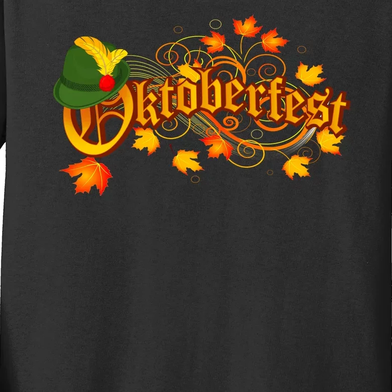 Autumn Oktoberfest Fall Leaves Kids Long Sleeve Shirt